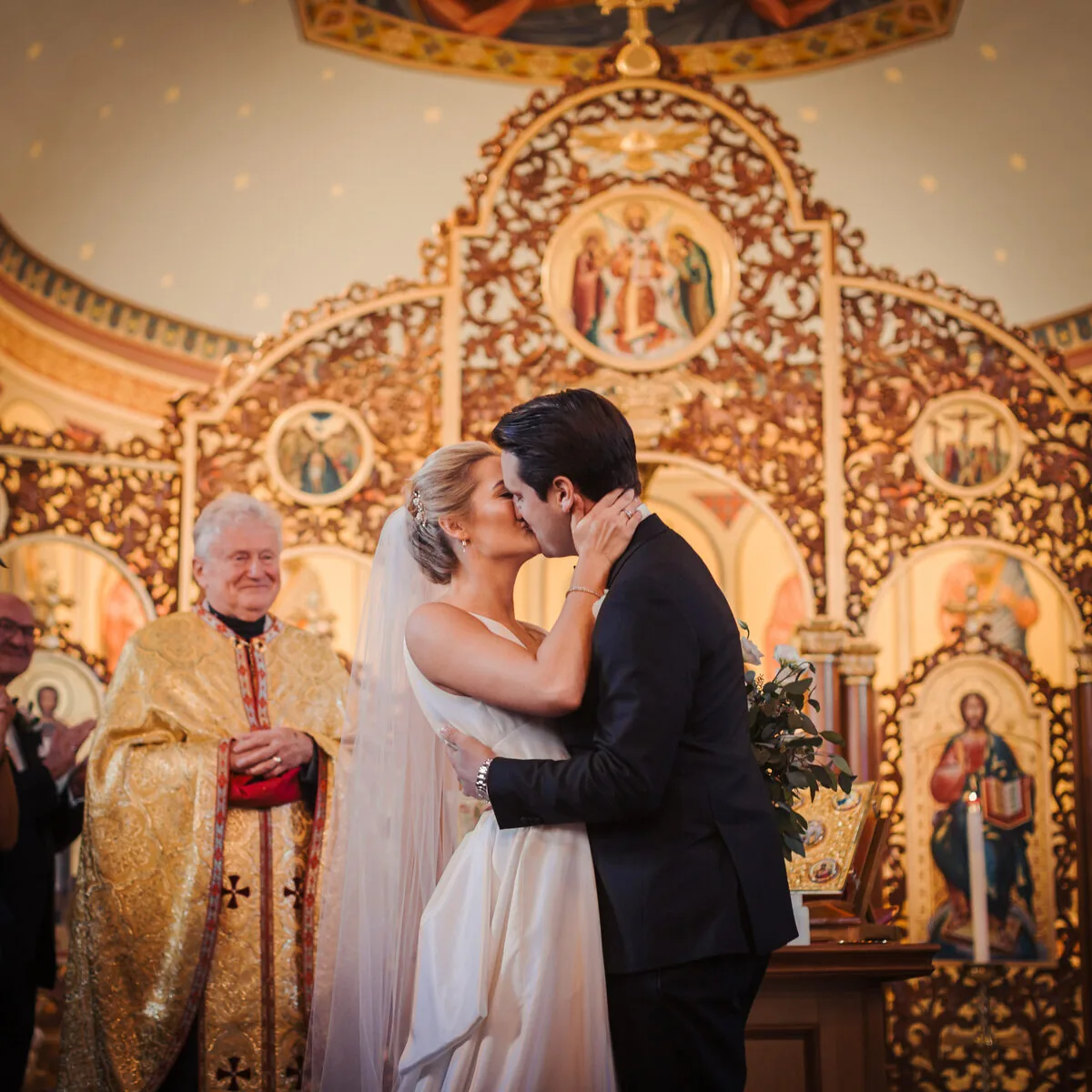 Bride and groom during their wedding ceremony filmed by a Toronto wedding videographer